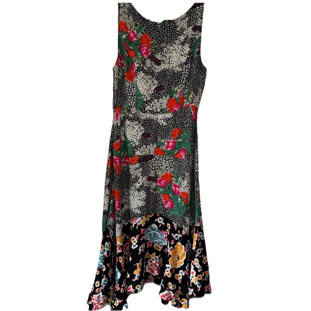Anthropologie Maeve Violette Mixed Black Floral Midi Tank Dress 8 US/12 UK Boho - Picture 4 of 15